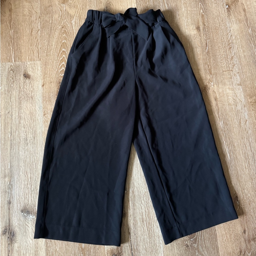 Lululemon Black Noir Career Wide Leg Tie Waist Size 4